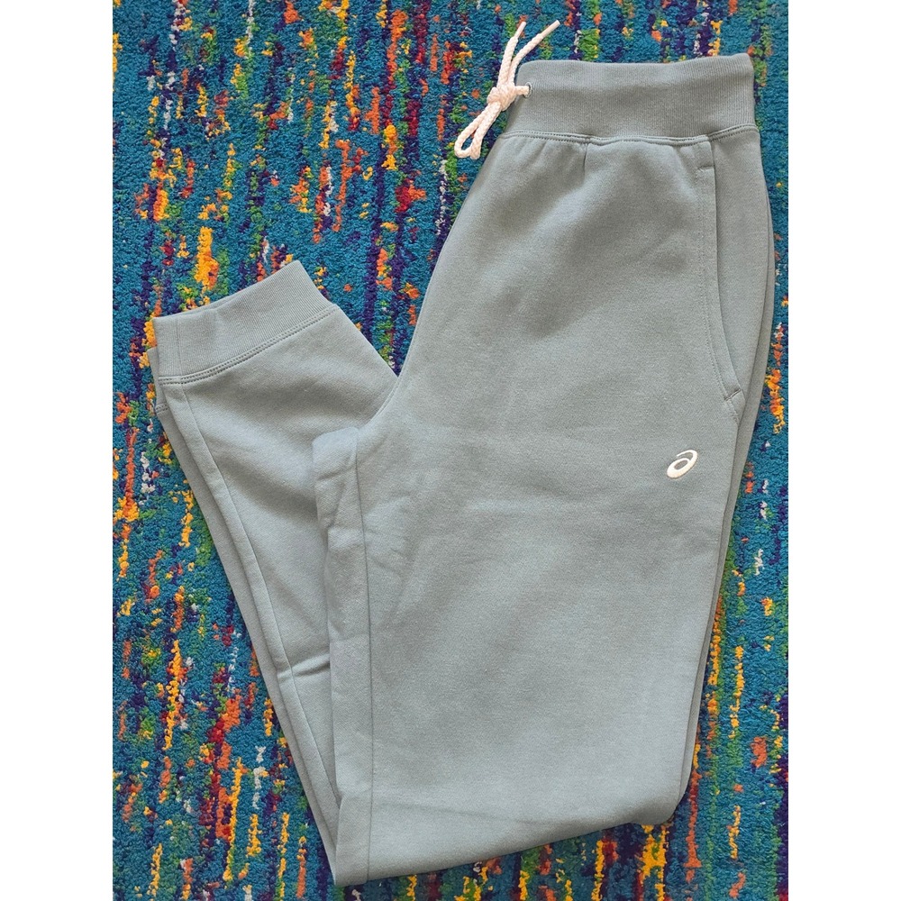 NWT ASICS Sunday Sana Fleece Joggers Sage Green Relaxed Fit womens SM